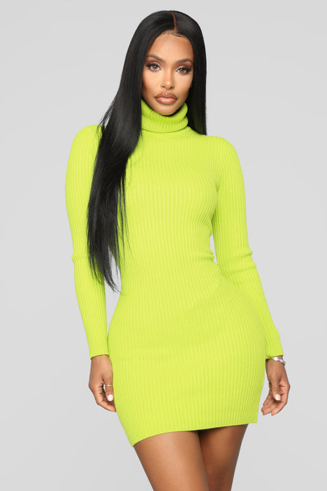 My Favorite Sweater Dress - Lime ...